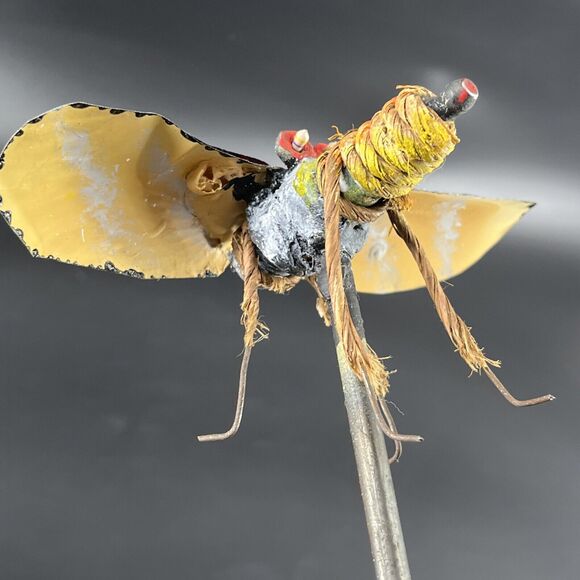 Whimsical Handmade Folk Tramp Art Tin Can Metal Sculpture Insect Hug Bug Figures - Picture 16 of 16